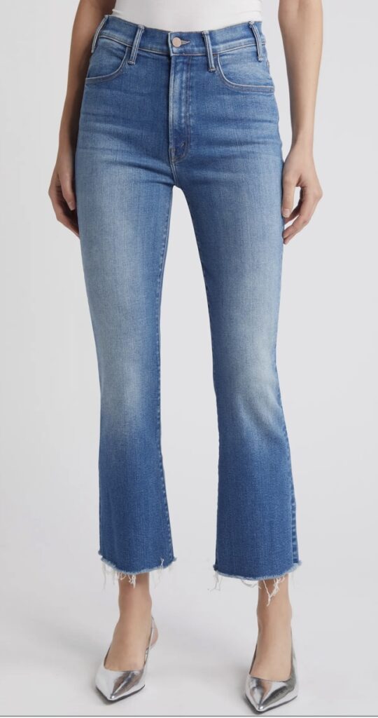 Medium Wash Flare Raw Hem Jeans NSale Favorites must have jeans for fall the best denim for fall what to buy at the NSale what to buy for fall must have pieces for fall Nashville Personal Stylists share favorite NSale items Nashville personal shoppers share what to buy in the NSale